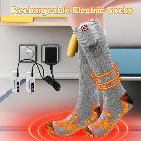 SVPRO Rechargeable Heated Socks for Men Women Electric Battery Operated Heated Socks 3 Heat Settings Warm Winter Socks for Sport Outdoor Indoor Thermal Foot Warmers in Saudi Arabia