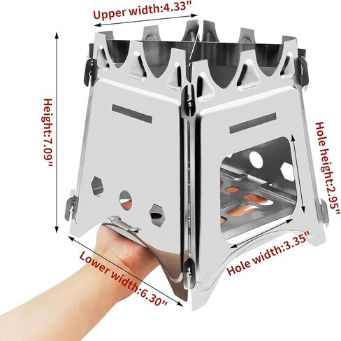Muco Wood Burning Camp Stove Portable Folding Camping Backpack Stove Stainless Steel for Outdoor Camping Hiking Backpacking Picnic BBQ in Saudi Arabia