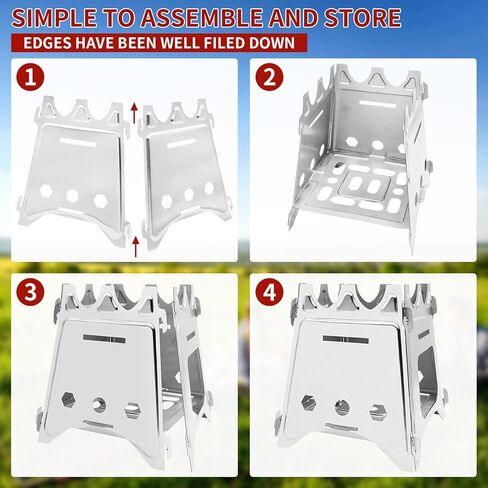 Muco Wood Burning Camp Stove Portable Folding Camping Backpack Stove Stainless Steel for Outdoor Camping Hiking Backpacking Picnic BBQ in Saudi Arabia