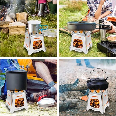 Muco Wood Burning Camp Stove Portable Folding Camping Backpack Stove Stainless Steel for Outdoor Camping Hiking Backpacking Picnic BBQ in Saudi Arabia