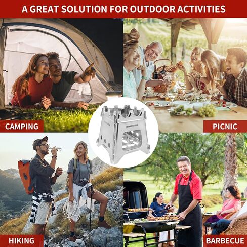 Muco Wood Burning Camp Stove Portable Folding Camping Backpack Stove Stainless Steel for Outdoor Camping Hiking Backpacking Picnic BBQ in Saudi Arabia