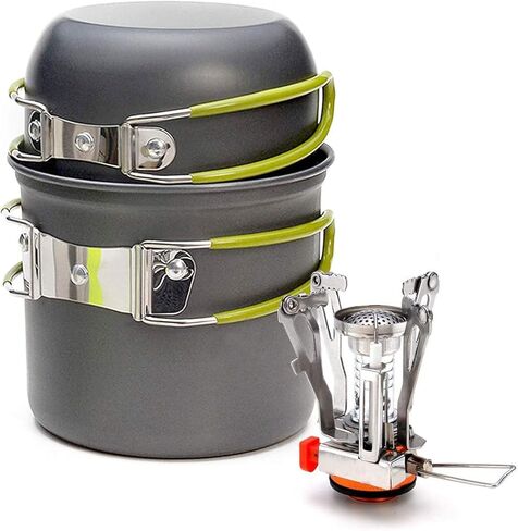 أدوات طهي للتخييم من ELK للتخييم في الهواء الطلق والمشي لمسافات طويلة وحقائب الظهر والنزهات - صغيرة الحجم وخفيفة الوزن وقابلة للحمل in Kuwait