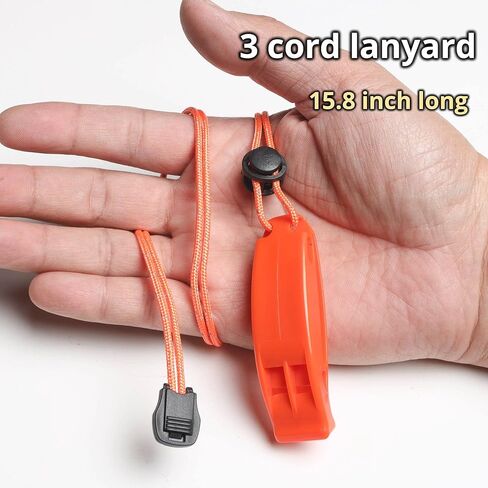 FERROFIRE Camping Signal Whistles Plastic Loud 120Db for Kayak Life Vest Boating Fishing Hiking Survival Rescue Lifeguard with Lanyard (Pack of 5) in Kuwait