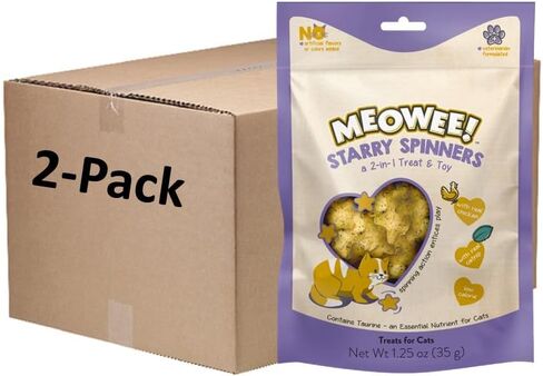 ميوي! علاج القطط ستاري سبينرز، 2.8 أونصة، علاج 2 في 1 ولعبة مصنوعة من الدجاج الحقيقي وكبد الدجاج والنعناع البري، تشجع على اللعب وانخفاض السعرات الحرارية in Kuwait