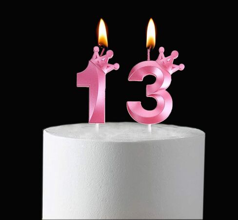 3.15 inch Pink 3 Birthday Candles,3D Crown Number 3 Cake Topper for Birthday Decorations in Saudi Arabia