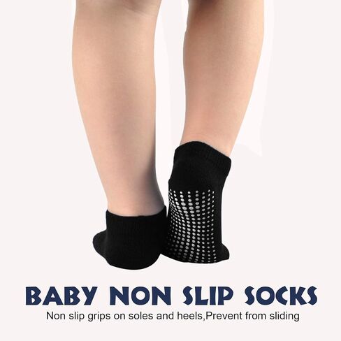 EPEIUS Baby Socks Low Cut Non-Slip Socks for Newborn Infants Toddlers Girls Boys Ankle Socks with Grips 12 Pairs in Kuwait
