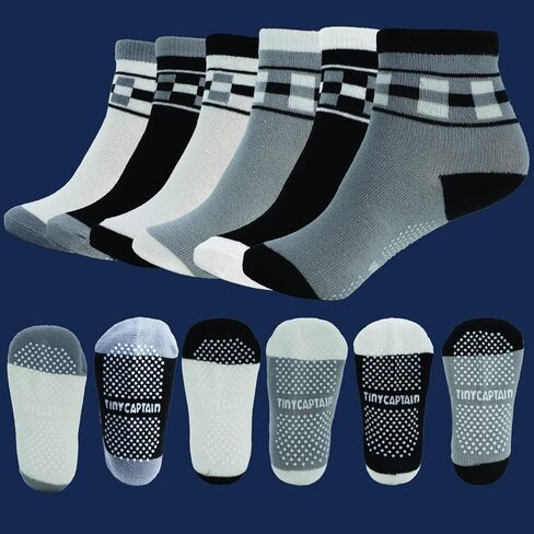 Tiny Captain Toddler Boys and Girls Grip Socks - Baby Toddler 1-3 and 3-5 Year Old Non Slip/Anti Skid Gift Set in Kuwait