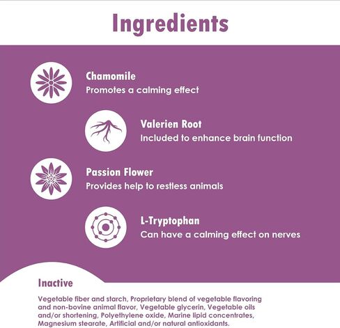 TranQuil-Tabs for Dogs - Contains Chamomile, L-Tryptophan, and Melatonin - Relieves Stress and Tension - Ease Travel and Separation Anxiety - 60 Tabs in Saudi Arabia