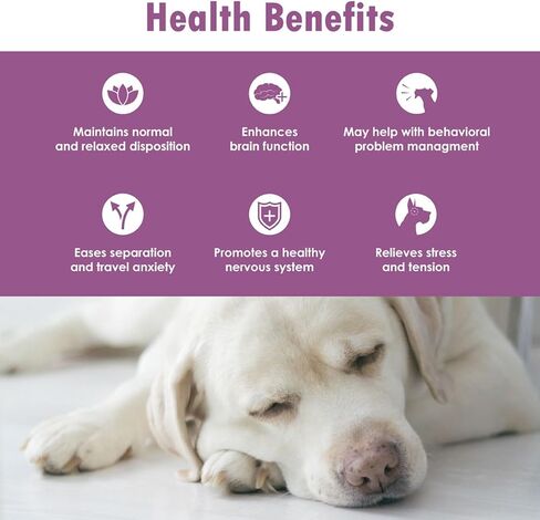 TranQuil-Tabs for Dogs - Contains Chamomile, L-Tryptophan, and Melatonin - Relieves Stress and Tension - Ease Travel and Separation Anxiety - 60 Tabs in Saudi Arabia