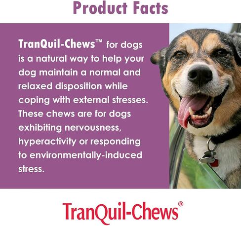 TranQuil-Tabs for Dogs - Contains Chamomile, L-Tryptophan, and Melatonin - Relieves Stress and Tension - Ease Travel and Separation Anxiety - 60 Tabs in Saudi Arabia