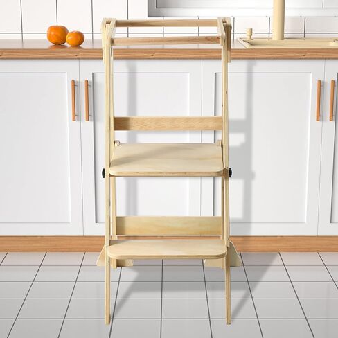RMHDSLF Folding Toddler Step Stool, Wooden Montessori Toddler Tower, Kids Step Stool Toddler Tower. in Kuwait
