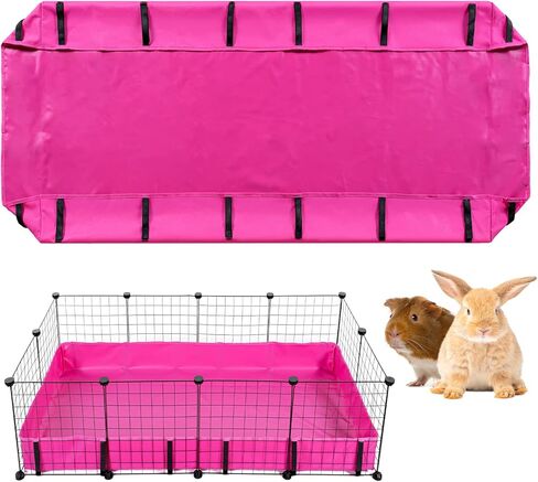 او اي اي بي او قاعدة من قماش القنب لقفص خنزير غينيا لموطن شبكات 2×4 سي اند سي، بطانة قفص سميكة مقاومة للماء وقابلة للغسل مع حواف معززة للحيوانات الصغيرة والارانب والقنفذ - روز in Kuwait