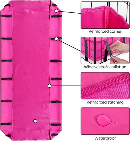 او اي اي بي او قاعدة من قماش القنب لقفص خنزير غينيا لموطن شبكات 2×4 سي اند سي، بطانة قفص سميكة مقاومة للماء وقابلة للغسل مع حواف معززة للحيوانات الصغيرة والارانب والقنفذ - روز in Kuwait