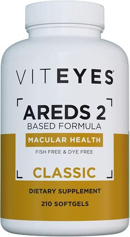 Viteyes AREDS 2 Classic Macular Health Formula Softgels, Eye Health Vitamin to Support a Healthy Macula, Lower Zinc, Eye Vitamins, Macular Vitamins, Beta-Carotene Free, 210 Softgels in Saudi Arabia