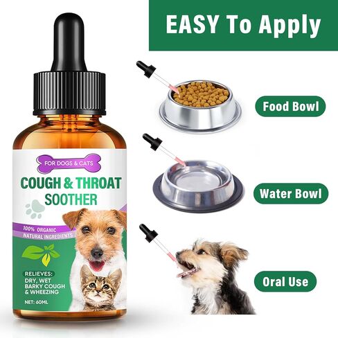 FILBA Throat Soother Drop for Dogs, Natural Throat Supplement for Dogs, Sore Throat&Allergy Relief, Improve Dry/Wet/Barky Cоugh and Whêezing, Improve Brêathing Problems for Dog&Cat in Kuwait