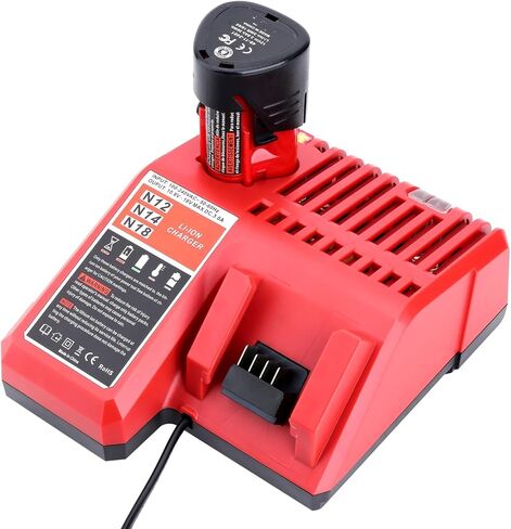 Kotoate M-12 M-18 Multi-Voltage Battery Charger Replacement for Milwaukee Rapid Charger 48-59-1812 Compatible with Milwaukee 12V-18V Battery 48-11-1850 48-11-1852 48-11-2401 48-11-2440 in Kuwait