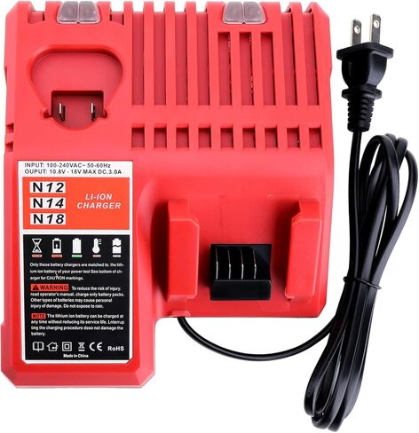 Kotoate M-12 M-18 Multi-Voltage Battery Charger Replacement for Milwaukee Rapid Charger 48-59-1812 Compatible with Milwaukee 12V-18V Battery 48-11-1850 48-11-1852 48-11-2401 48-11-2440 in Kuwait