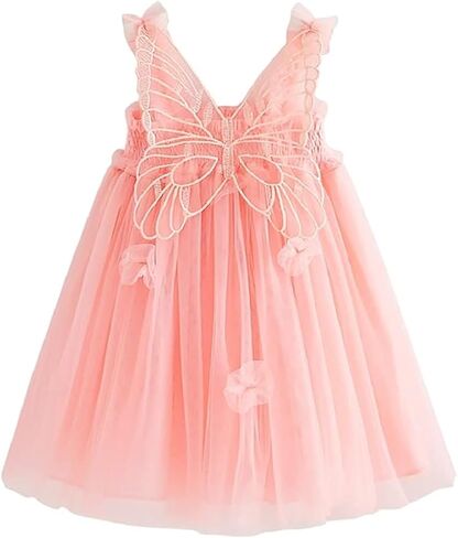 Baby Girls Tulle Tutu Dress Butterfly Flower Print Back Sundress Size 6M-5T in Saudi Arabia