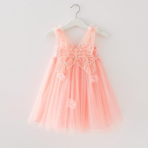 Baby Girls Tulle Tutu Dress Butterfly Flower Print Back Sundress Size 6M-5T in Saudi Arabia