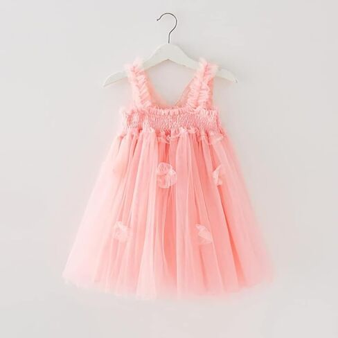 Baby Girls Tulle Tutu Dress Butterfly Flower Print Back Sundress Size 6M-5T in Saudi Arabia