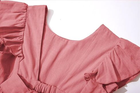 Toddler Girls Lace Dress Baby Kids Tie Back Bow Pom Pom Ruffle Sleeve Backless Party Princess Dresses in Saudi Arabia
