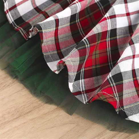 عيد الميلاد طفل فستان طفلة الملابس الزي Bowknot منقوشة فساتين الحفلات الأميرة للفتيات الصغيرات 2T 3T 4T 5T 6T 7T in Kuwait