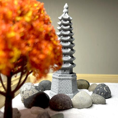 مجموعة أدوات حديقة زن DIY لتزيين مكتب المكتب، مجموعة صندوق رمل صغير للتأمل، هدية للزوجة والأم والصديقة والجدة - تشمل شجرة صناعية وبوذا والمعبد والحجر.. (حديقة زن السجل) in Kuwait