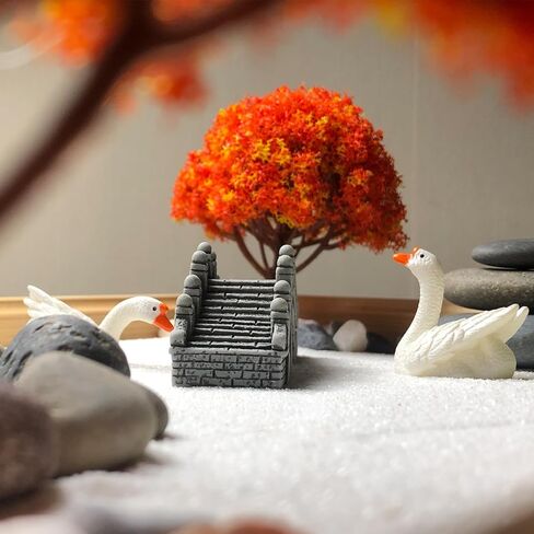 مجموعة أدوات حديقة زن DIY لتزيين مكتب المكتب، مجموعة صندوق رمل صغير للتأمل، هدية للزوجة والأم والصديقة والجدة - تشمل شجرة صناعية وبوذا والمعبد والحجر.. (حديقة زن السجل) in Kuwait