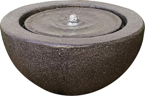 نافورة مياه مستديرة من XBrand GE2010FTBK مع إضاءة LED ديكور داخلي وخارجي، بطول 25.4 سم، رمادي in Kuwait