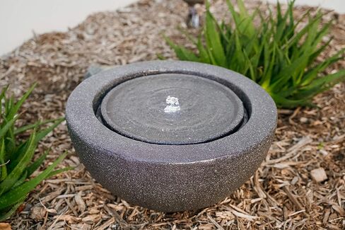 نافورة مياه مستديرة من XBrand GE2010FTBK مع إضاءة LED ديكور داخلي وخارجي، بطول 25.4 سم، رمادي in Kuwait