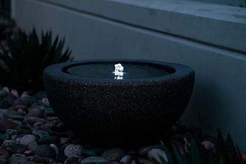 نافورة مياه مستديرة من XBrand GE2010FTBK مع إضاءة LED ديكور داخلي وخارجي، بطول 25.4 سم، رمادي in Kuwait