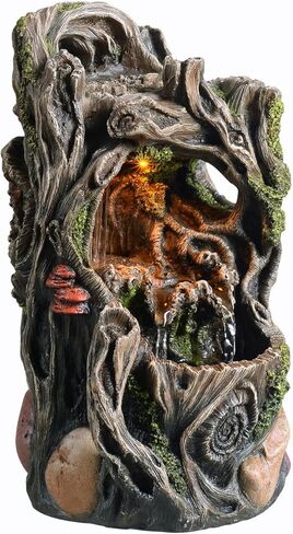 RJ-23026Tabletop Water Fountain, Home Décor Soothing Sound Machine with Automatic Pump, Deep Basin and Natural River Rocks. Indoor Zen Relaxation for Office, Living Room, or Bedroom Décor. in Kuwait