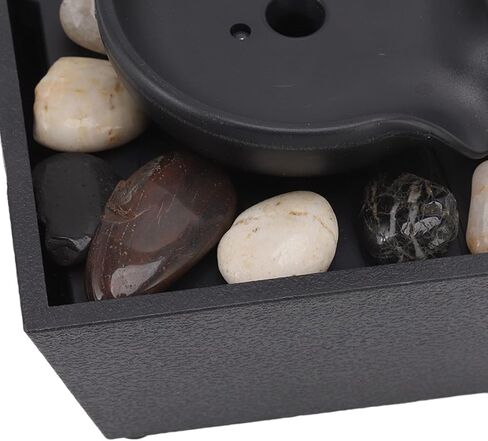 Horoper Desktop Fountain, Floating Teapot Water Tabletop Fountain Ornament USB 5V Battery Power Supply Tabletop Waterfall Decoration with LED Lights Stones in Saudi Arabia