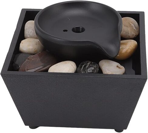 Horoper Desktop Fountain, Floating Teapot Water Tabletop Fountain Ornament USB 5V Battery Power Supply Tabletop Waterfall Decoration with LED Lights Stones in Saudi Arabia