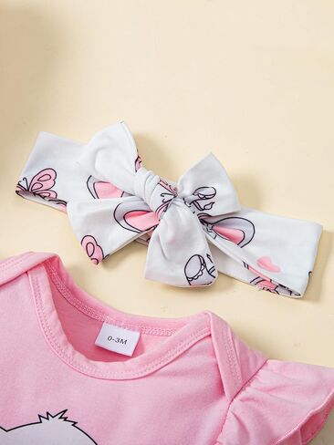 MIEKISA Baby Girls 0-18 Months Elephant Pattern Romper and Pants Outfit in Saudi Arabia
