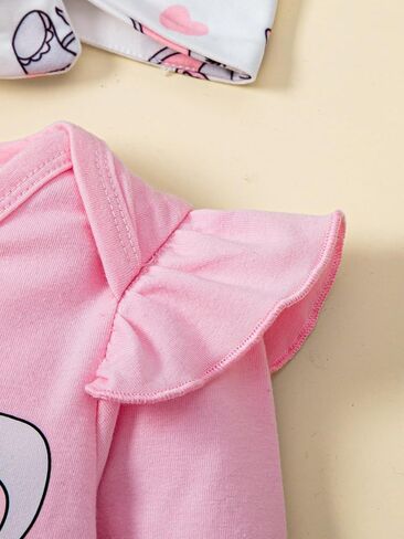 MIEKISA Baby Girls 0-18 Months Elephant Pattern Romper and Pants Outfit in Saudi Arabia