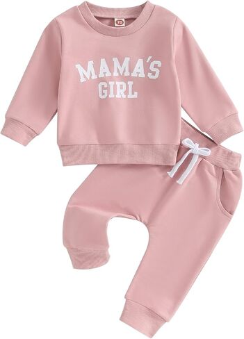 Kaipiclos Toddler Baby Girl Fall Winter Outfit Mamas Girl Long Sleeve Pullover Sweatshirts Jumper Pants Clothes Set in Saudi Arabia