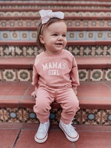 Kaipiclos Toddler Baby Girl Fall Winter Outfit Mamas Girl Long Sleeve Pullover Sweatshirts Jumper Pants Clothes Set in Saudi Arabia