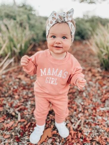 Kaipiclos Toddler Baby Girl Fall Winter Outfit Mamas Girl Long Sleeve Pullover Sweatshirts Jumper Pants Clothes Set in Saudi Arabia