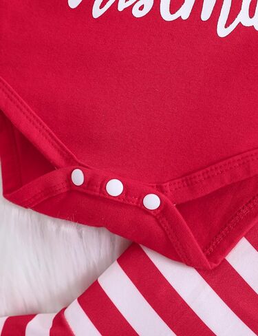 Honykids My First Christmas Baby Girl Outfit My 1st Christmas Romper+ Flared Pants+Headband Xmas Clothes Set in Kuwait