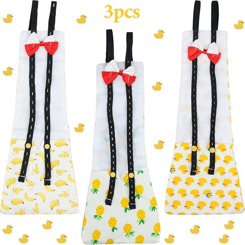 3 قطع حفاضات دجاجة للحيوانات الأليفة من كرافت شو، حفاضات البطة على شكل بطة، قابلة للغسل في الغسالة، حفاضات للحيوانات الأليفة برباط عنق قابلة لإعادة الاستخدام in Kuwait