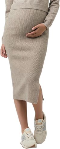 تنورة Ripe Maternity Dani Knit Midi مع فتحة جانبية في Latte X-Large in Saudi Arabia
