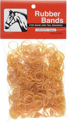 Partrade 245910 222729 Rubber Horse Braid Bands, White, 5" in Kuwait