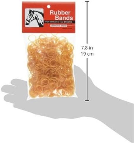 Partrade 245910 222729 Rubber Horse Braid Bands, White, 5" in Kuwait