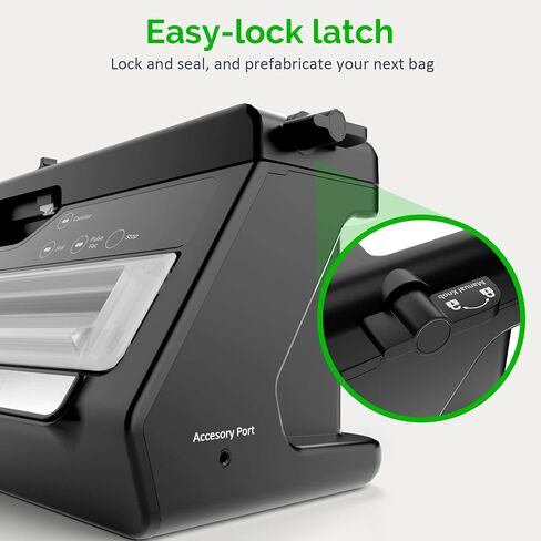 GERYON Vacuum Sealer - آلة ختم الطعام الفاخرة مع قطاعة أكياس مدمجة وتخزين اللف، شفط قوي لحفظ الطعام، وضع الطعام الرطب الجاف - مجموعة المبتدئين مع أكياس ختم الهواء ولفة in Kuwait