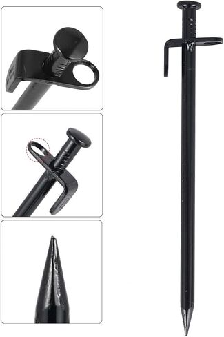 أوتاد خيمة من الفولاذ بطول 29.21 سم من بامبو، 10 قطع من أوتاد التخييم شديدة التحمل، مع حقيبة قماش أكسفورد للتعليق in Kuwait