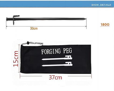أوتاد خيمة من الفولاذ بطول 29.21 سم من بامبو، 10 قطع من أوتاد التخييم شديدة التحمل، مع حقيبة قماش أكسفورد للتعليق in Kuwait