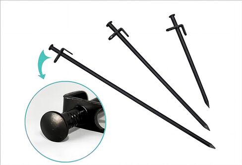 أوتاد خيمة من الفولاذ بطول 29.21 سم من بامبو، 10 قطع من أوتاد التخييم شديدة التحمل، مع حقيبة قماش أكسفورد للتعليق in Kuwait