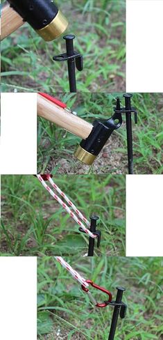 أوتاد خيمة من الفولاذ بطول 29.21 سم من بامبو، 10 قطع من أوتاد التخييم شديدة التحمل، مع حقيبة قماش أكسفورد للتعليق in Kuwait