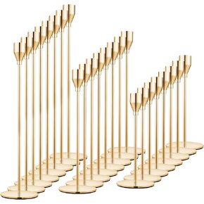 LOKUME Set of 30 Gold Candle Holders for Taper Candles, Metal Gold Taper Candle Holder Decorative Candlestick Holders for Wedding, Dinning, Party, Home Decor, Fits 3/4 inch Thick Candle&Led Candles in Kuwait